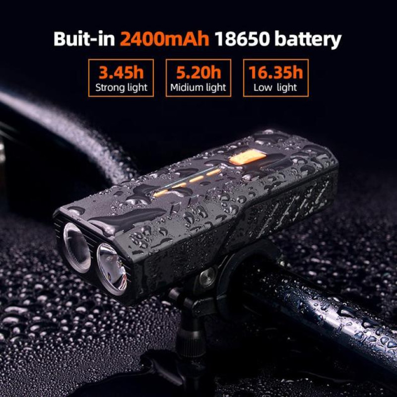 Велофара BC25S, 300LM, Waterproof, Power Bank, Li-Ion акумулятор, ЗУ Type-C, індикація заряду