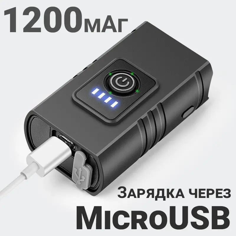 Велофара BK02, 500LM, Waterproof, ЗУ microUSB, Li-Ion акумулятор, індикація заряду