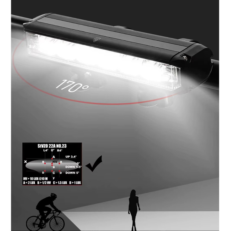 Велофара потужна EOS620-6LED, 1400LM, Waterproof, Li-Ion акумулятор, ЗУ Type-C