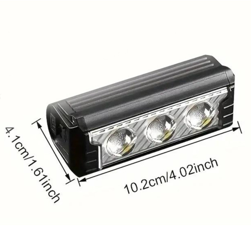 Велофара потужна FY-339B-3LED(white+yellow), Waterproof, Li-Ion акумулятор, ЗУ Type-C