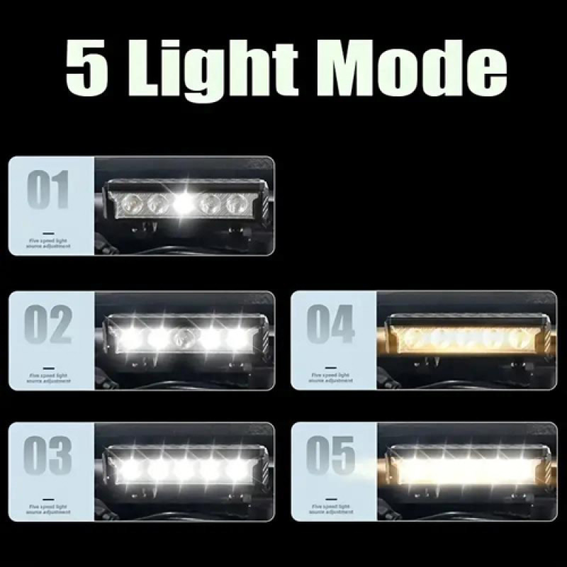 Велофара потужна FY-339B-5LED(white+yellow), Waterproof, Li-Ion акум., ЗУType-C