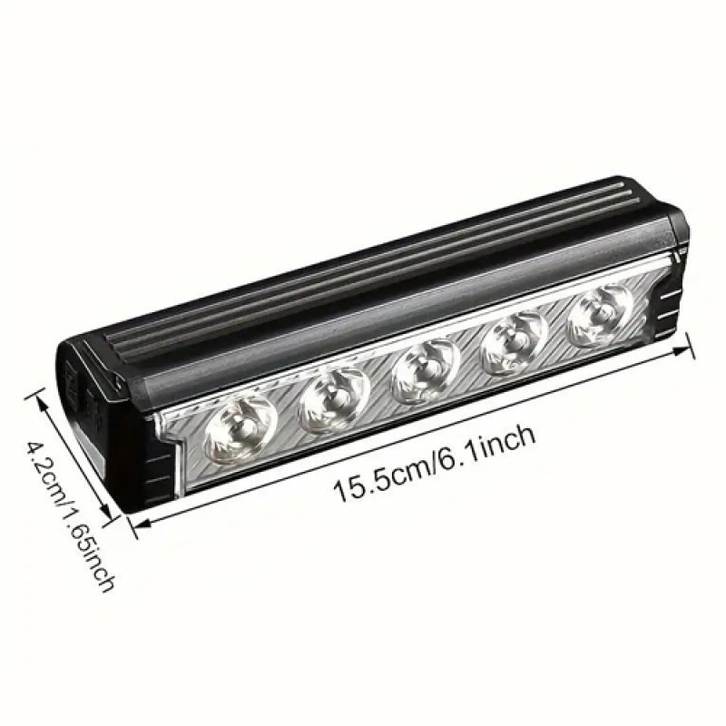Велофара потужна FY-339B-5LED(white+yellow), Waterproof, Li-Ion акум., ЗУType-C