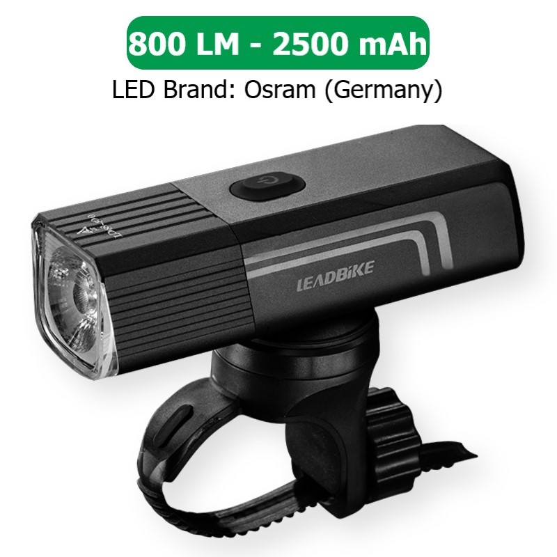 Велофара мощная LEADBIKE LD88-OSRAM 800LM, 2500mAh,waterproof, children lock, Li-Ion аккум., ЗУ Type-C оптом в Украине