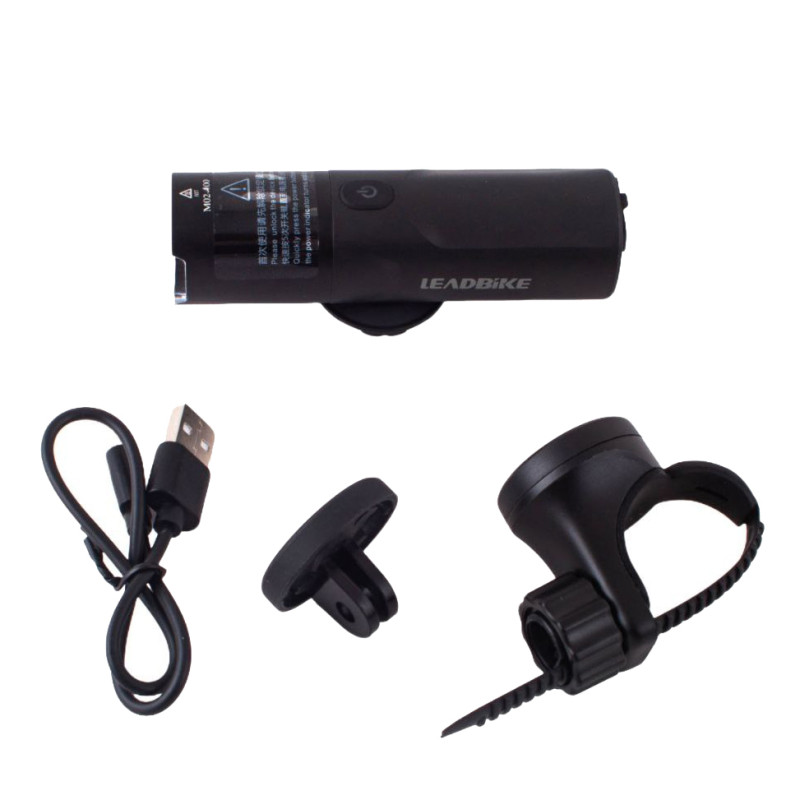Велофара потужна LEADBIKE M02-OSRAM 400LM, 2000mAh, waterproof, children lock, Li-Ion акумулятор, ЗУ Type-C