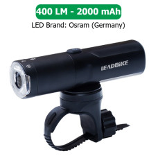 Велофара потужна LEADBIKE M03-OSRAM 400LM, 2000mAh, waterproof, children lock, Li-Ion акумулятор, ЗУ Type-C