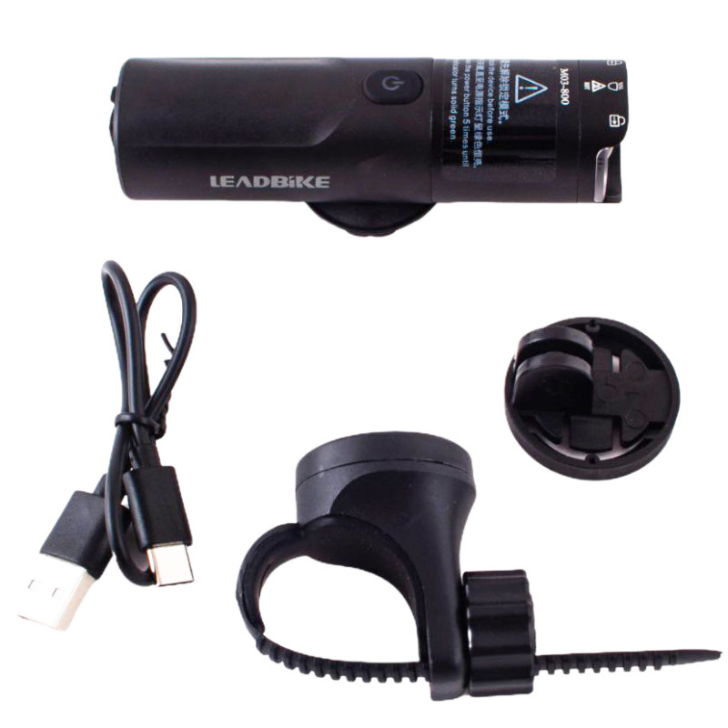 Велофара потужна LEADBIKE M03-OSRAM 800LM, 2500mAh, waterproof, children lock, Li-Ion акумулятор, ЗУ Type-C