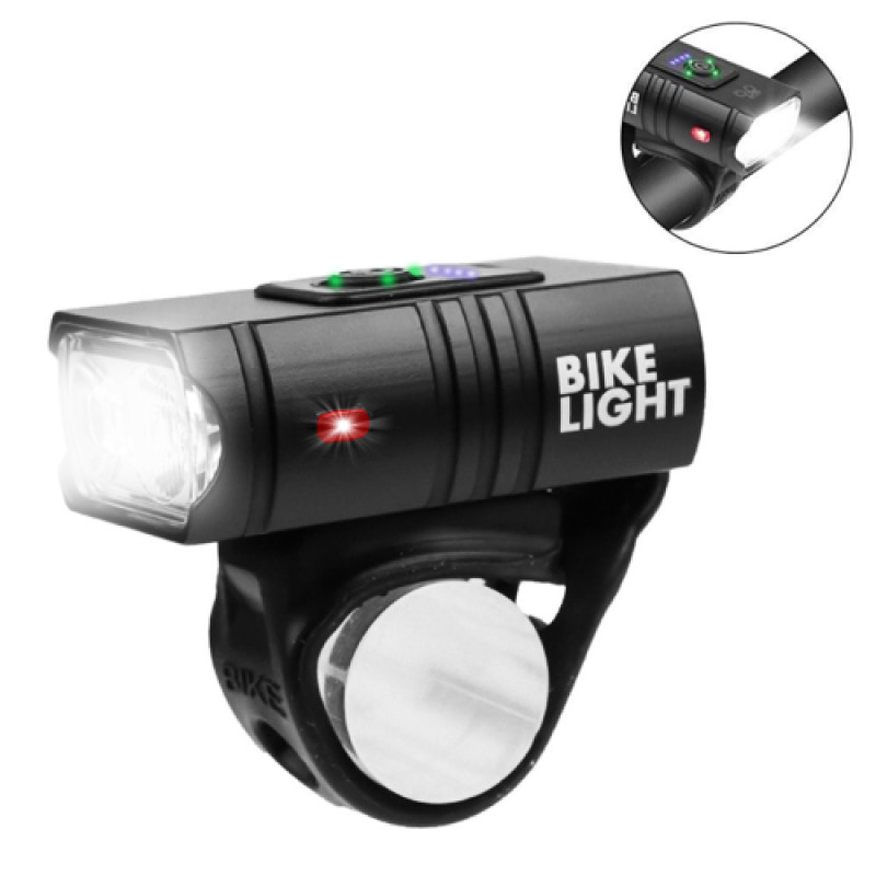 Велоліхтар BK-02Pro-2XPE ULTRA LIGHT, ALUMINUM, індикація заряду, Waterproof, акумулятор, ЗУ Type-C