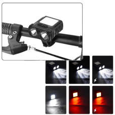 Велоліхтар + на лоб SH-T808-2XPE+20SMD(white+red), Motion Sensor, Li-Ion акумулятор, ЗП Type-C, Box