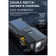 Велоліхтар X17-30W+2LED(red), сонячна батарея, IP65, Li-Ion акумулятор, ЗУ Type-C