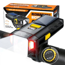 Велоліхтар X17-30W+2LED(red), сонячна батарея, IP65, Li-Ion акумулятор, ЗУ Type-C