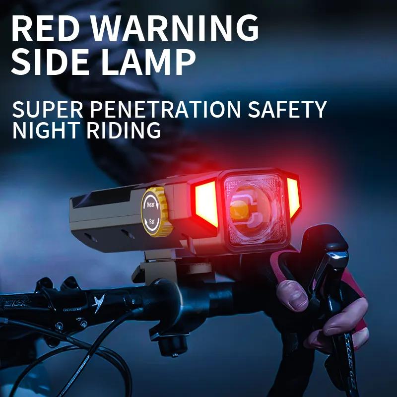 Велоліхтар X17-30W+2LED(red), сонячна батарея, IP65, Li-Ion акумулятор, ЗУ Type-C