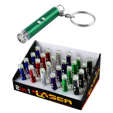 Ліхтар брелок 9618-2LED, лазер, 3×AG3