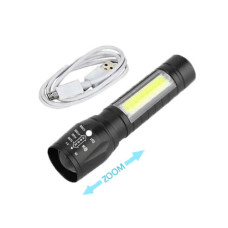 Акумуляторний ліхтарик BL-513 COB usb micro charge