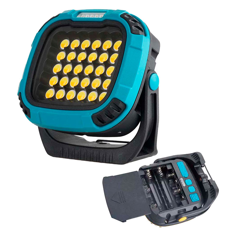 Ліхтар кемпінг W893-1-30 COB (White+Yellow) + 5SMD (Red), Power bank, 2×18650, ЗУ Type-C, магніт, гачок оптом