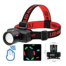 Ліхтар налобний NIGHT VISION FLUORESCENCE KX-1832-TG, Motion Sensor, Li-Ion акумулятор, індикація заряду, ЗУ Type-C, zoom