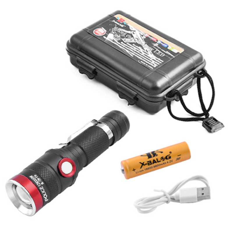 Ліхтарик Police BL-736-T6, zoom, 1×18650, ЗП microUSB
