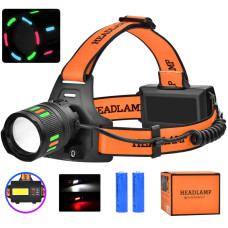 Ліхтар налобний NIGHT VISION FLUORESCENCE BL-T203-TG+COB (white+red), 2×18650, 1 режим, ЗУ Type-C, zoom