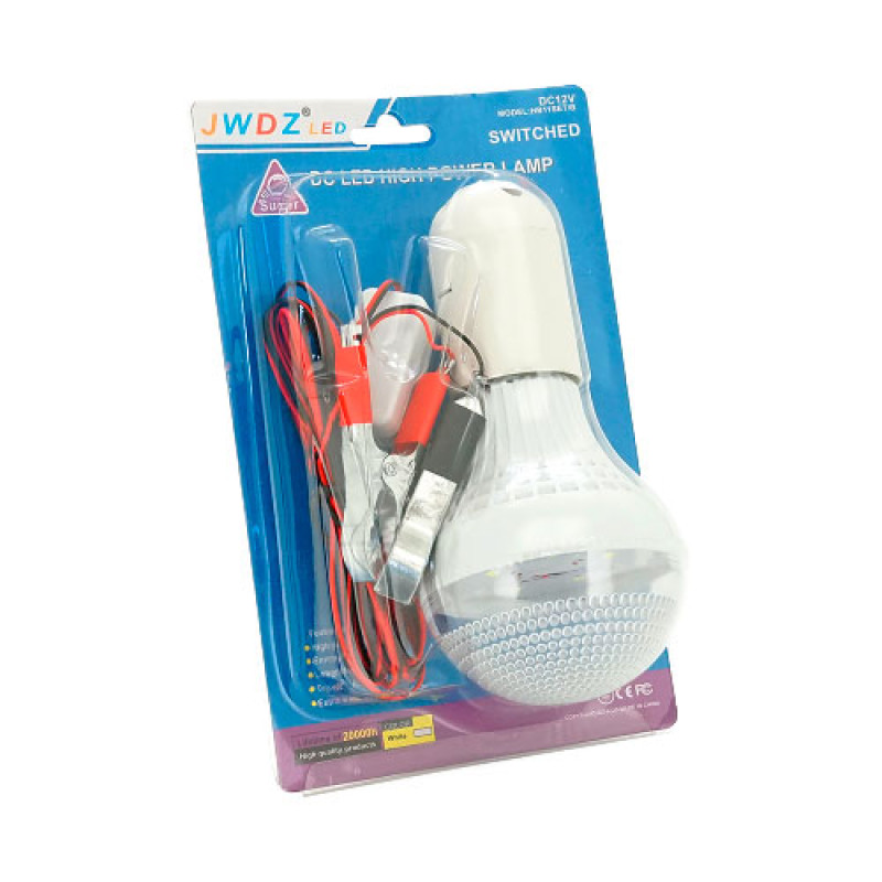 Лампочка з крокодилами YT-127, 12V 7W, кабель 1м