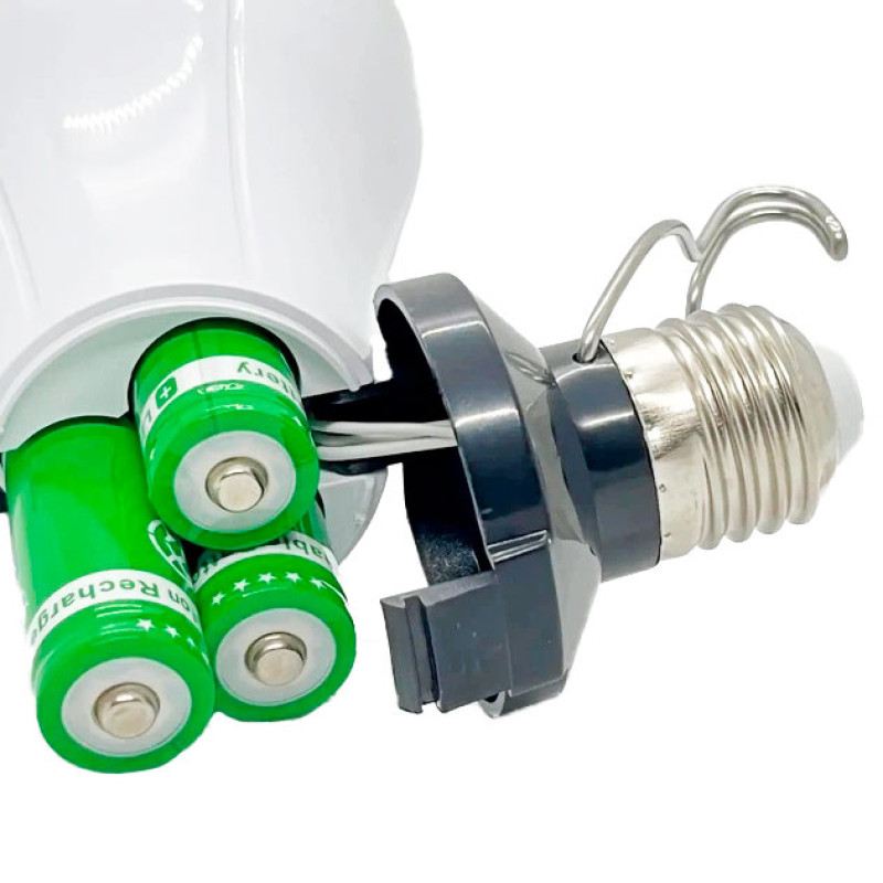 Лампочка Y6930 з акумуляторами 3×18650 30W, Type-C, цоколь E27
