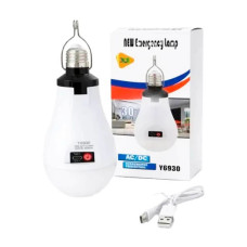 Лампочка Y6930 з акумуляторами 3×18650 30W, Type-C, цоколь E27