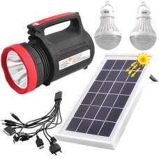 Ліхтар переносний YJ-1902T, 5W+22SMD 2 лампи 3W, сонячна панель, акумулятор, power bank