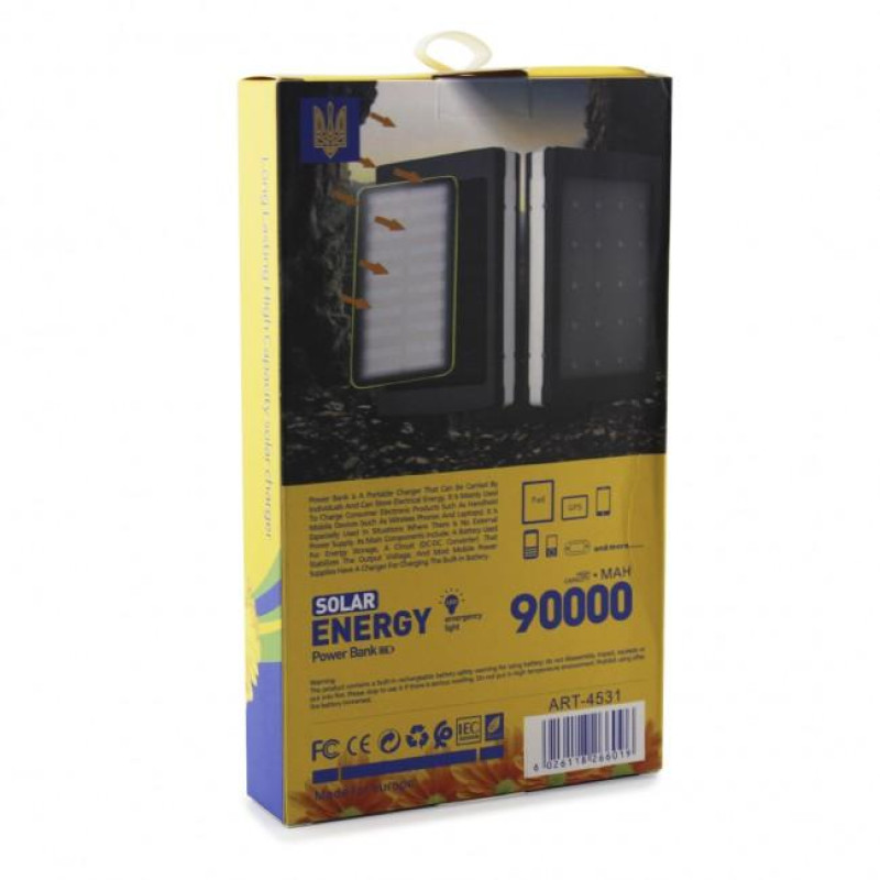 Внешний аккумулятор Power Bank LED+Solar 90000mah 803 (реал. емкость 3200)