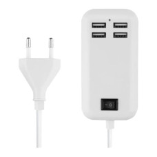 Мережевий зарядний пристрій СЗУ на 4 USB 1.5m/15W