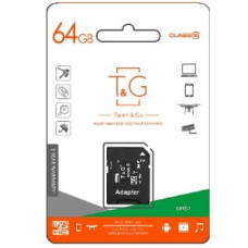 Карта пам'яті microSDXC (UHS-1) 64GB class 10 T&G (з адаптером)