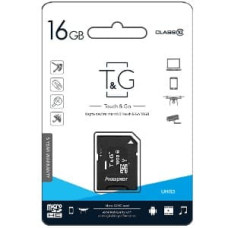 Карта пам'яті microSDHC (UHS-3) 16GB class 10 T&G (з адаптером)