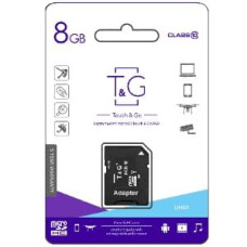 Карта пам'яті microSDHC (UHS-1) 8GB class 10 T&G (з адаптером)