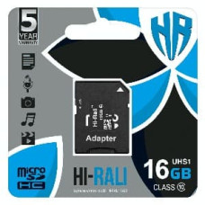 Карта пам'яті microSDHC (UHS-1) 16GB class 10 Hi-Rali (з адаптером)