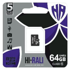 Карта пам'яті microSDXC (UHS-3) 64GB class 10 Hi-Rali (без адаптера)