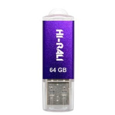 Накопичувач USB 64GB Hi-Rali Rocket серiя фіолетовий