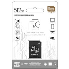 Карта пам'яті microSDXC (UHS-3) 512GB class 10 T&G (з адаптером)