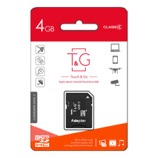 Карта пам'яті microSDHC 4GB class 4 T&G (з адаптером)