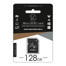 Карта пам’яті microSDXC 128GB T&G class 10 (UHS-3) (з адаптером)