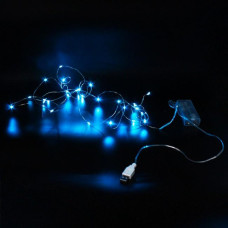 Xmas гірлянд 30 Led 3M (Copper) на мідному дроті (Крапля роси) B BLUE на батарейках+USB