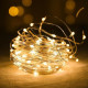Xmas гірлянд 50 Led 5M (Copper) на мідному дроті (Крапля роси) WW WARM W працює від батарейок + USB