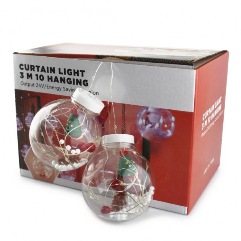 Xmas гирлянда микс 4 вида 200L WW-1 Copper curtain ball lamp WW Тёп.белый 3M*1.5M