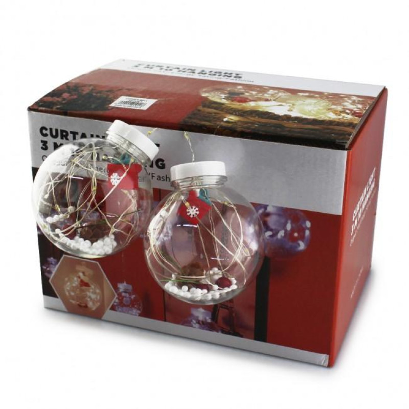 Xmas гирлянда микс 4 вида 200L WW-1 Copper curtain ball lamp WW Тёп.белый 3M*1.5M