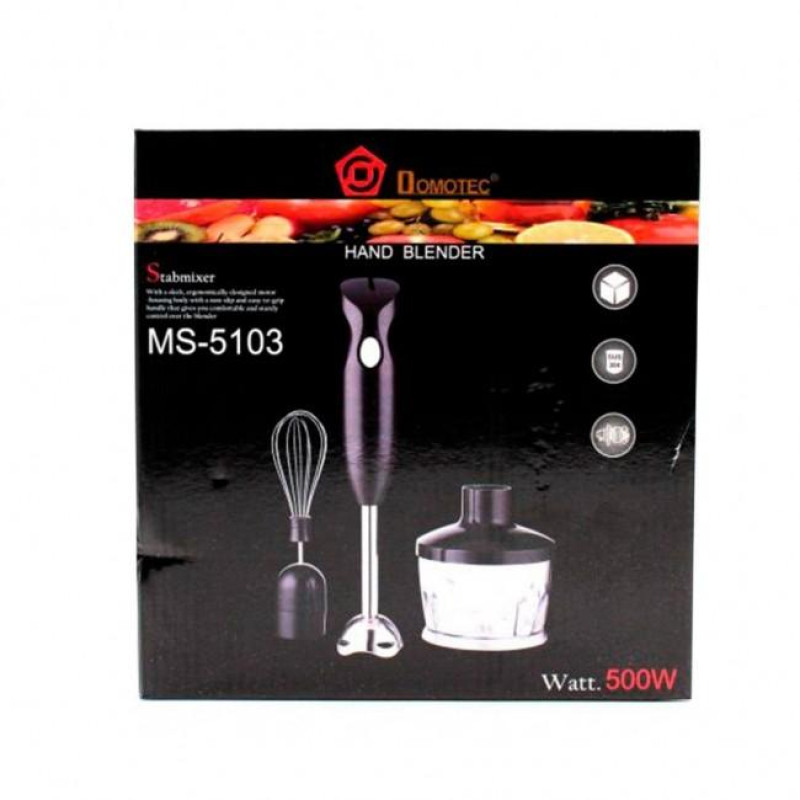 Блендер Domotec MS-5103 3в1 (Занурювальний, 500Вт, 2скор.)