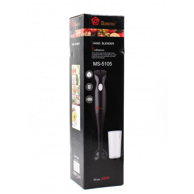 Блендер Domotec MS 5105 ручний з білою чашею