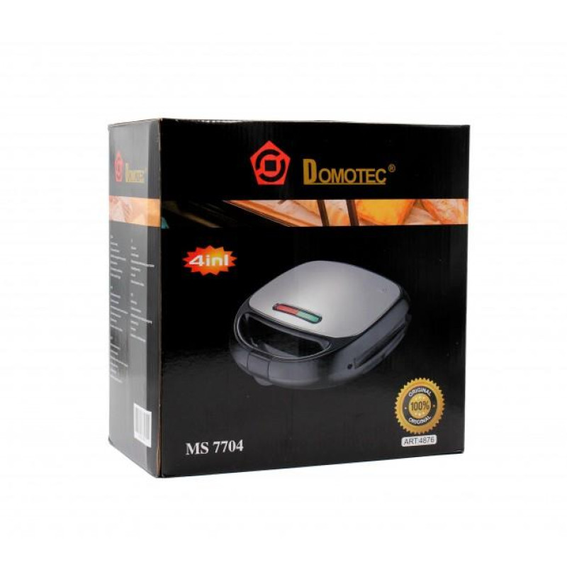 Бутербродниця 4в1 Domotec MS 7704 (горішниця, вафельниця, гриль, сендвічниця)