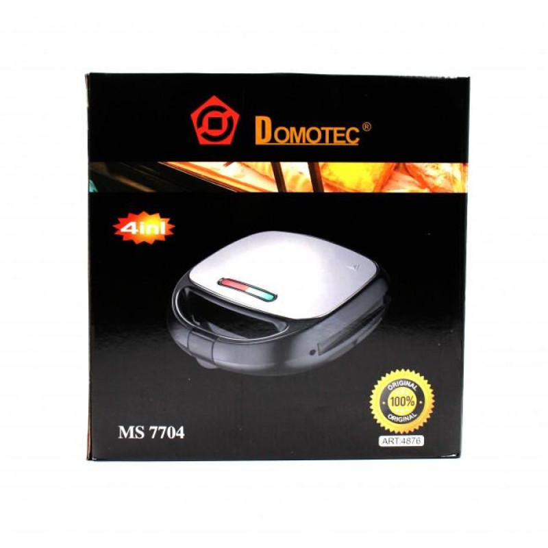 Бутербродниця 4в1 Domotec MS 7704 (горішниця, вафельниця, гриль, сендвічниця)