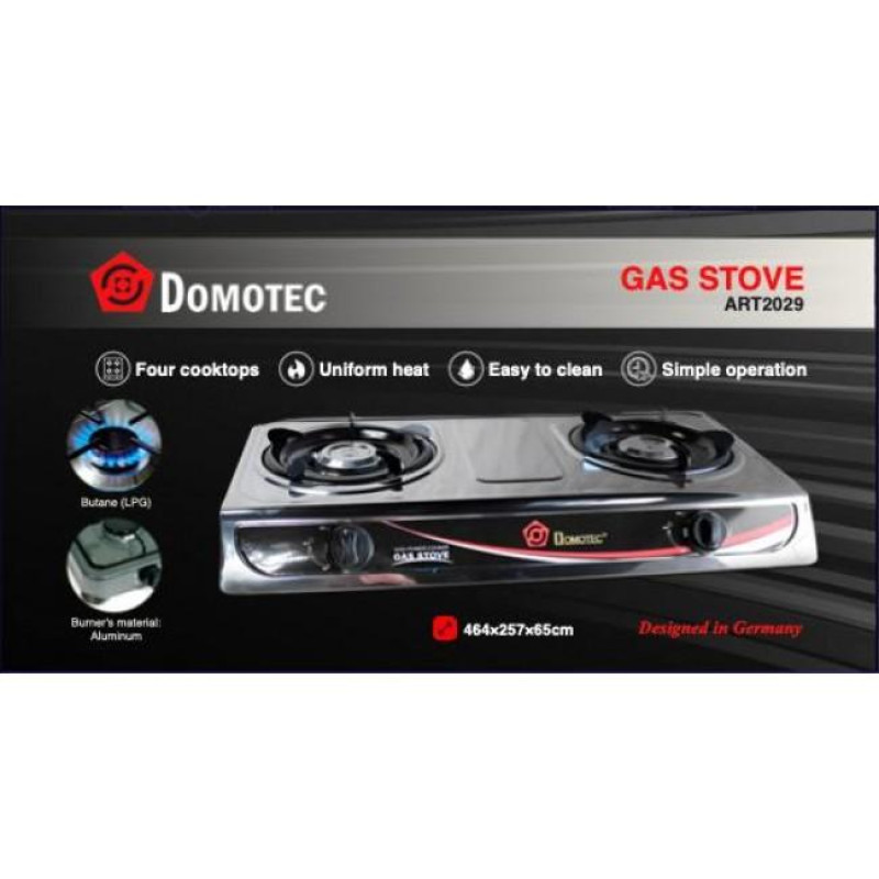 Газова Плита Steel Domotec MS 6606 (Настільна 2 конфорки)