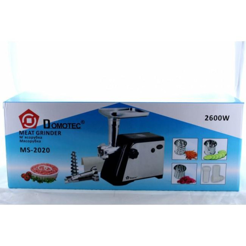 М'ясорубка Domotec MS 2020 2600W + соковитискач 5в1