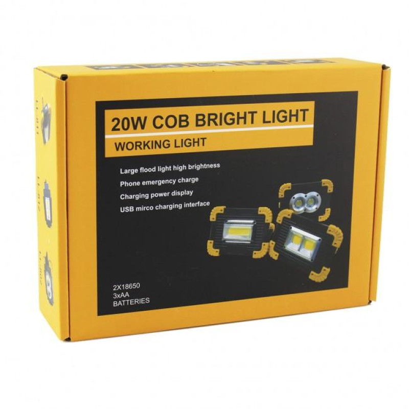 Прожектор светодиодный портативный аккумуляторный LL-802 20W COB LED