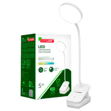 LED світильник настільний EUROLAMP LED-TLB-5W (P), прищіпка, АКБ 2*18650, 2800K-6500K, димер, ЗП Type-C