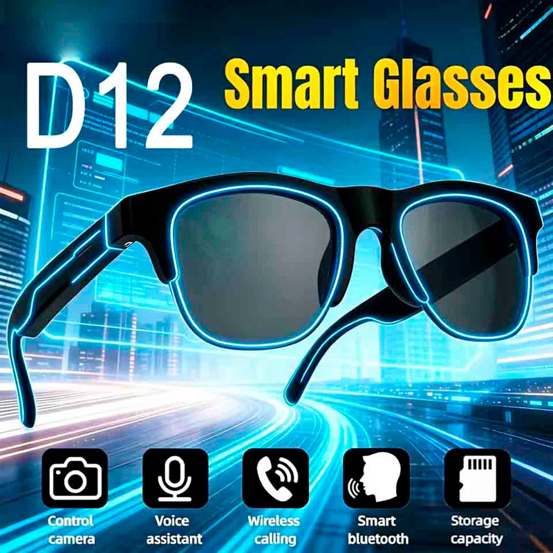 Розумні окуляри Smart Glasses D12, Bluetooth, Touch control, Voice wake-up, Remote camera
