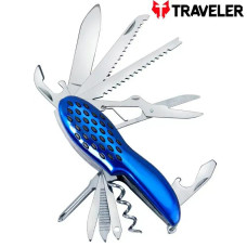 Багатофункціональний ніж Traveler з 11 інструментами K-5011-GSC Black/Blue